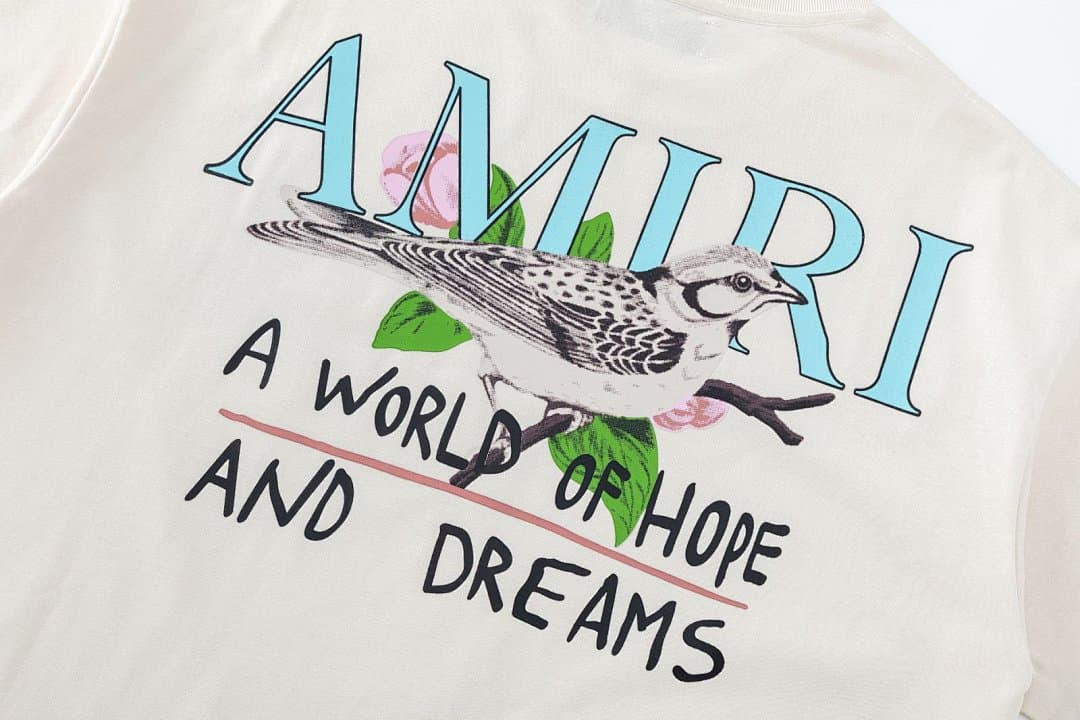 T-Shirt AMIRI com Padrão Pássaro Inteligente foto 06
