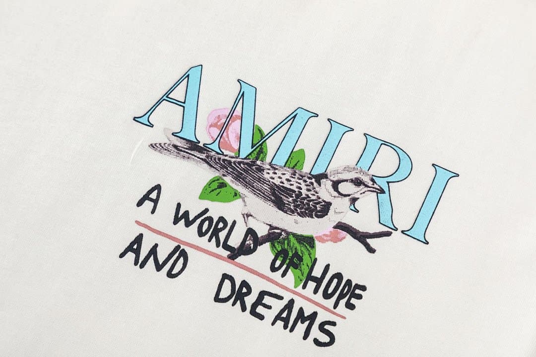 T-Shirt AMIRI com Padrão Pássaro Inteligente foto 07