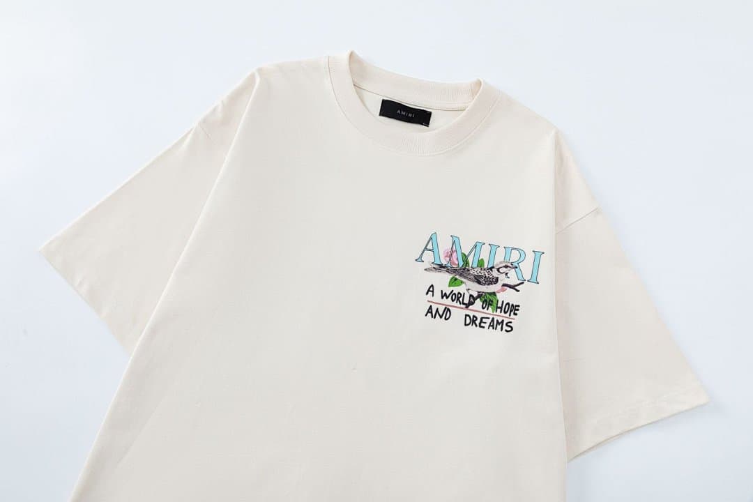 T-Shirt AMIRI com Padrão Pássaro Inteligente foto 08