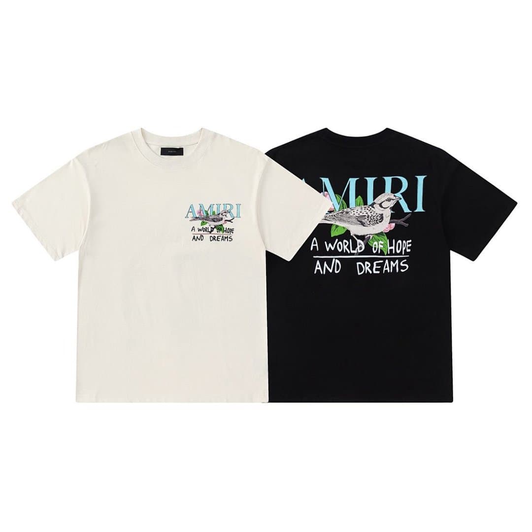 T-Shirt AMIRI com Padrão Pássaro Inteligente foto 13