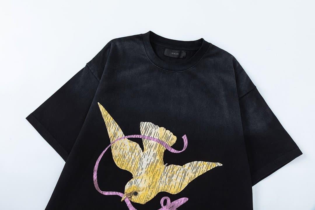 T-Shirt AMIRI com Padrão Pomba Vintage foto 08