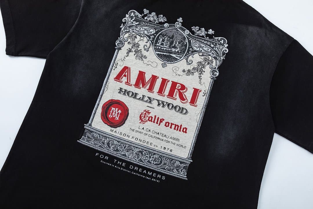 T-Shirt AMIRI com Impressão Digital Vintage foto 08