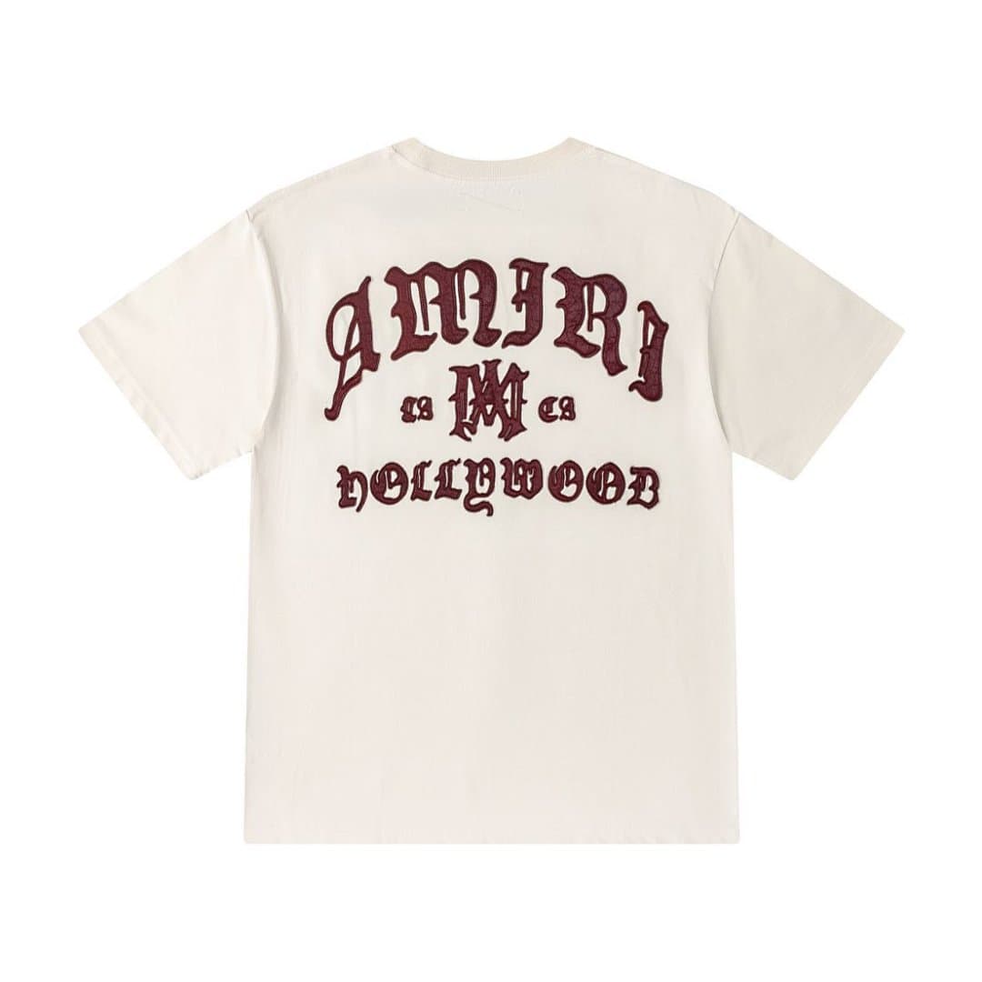 T-Shirt AMIRI Hollywood com Bordado Gótico foto 09