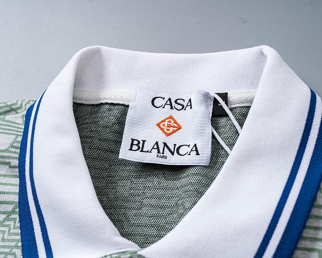 T-Shirt Polo Casablanca Jacquard - Verde Claro foto 03
