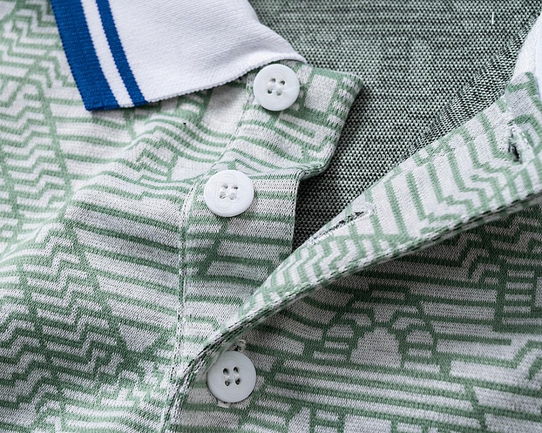T-Shirt Polo Casablanca Jacquard - Verde Claro foto 05