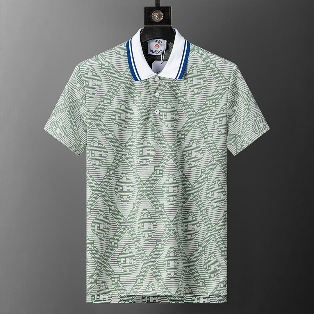 T-Shirt Polo Casablanca Jacquard - Verde Claro foto 14