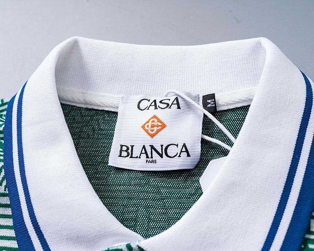 T-Shirt Polo Casablanca Jacquard - Verde foto 03