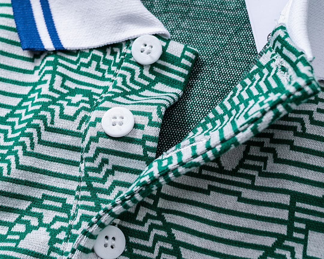 T-Shirt Polo Casablanca Jacquard - Verde foto 05