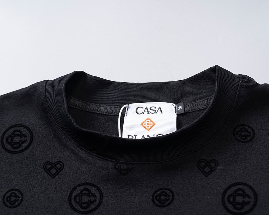 T-Shirt Casablanca Monograma Flocked - Preto foto 03