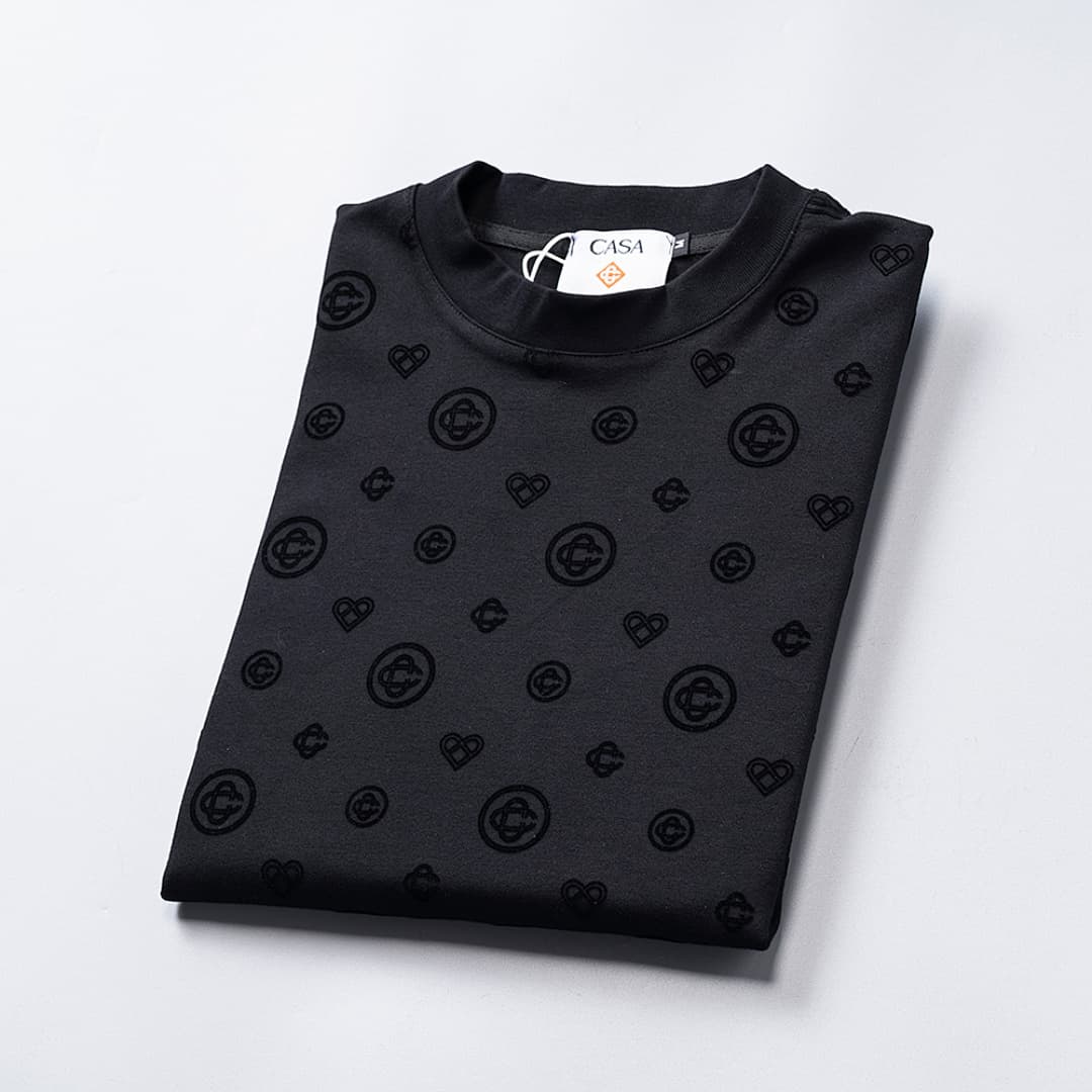 T-Shirt Casablanca Monograma Flocked - Preto foto 12