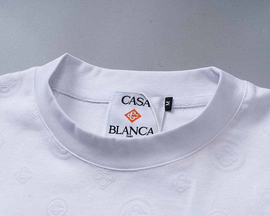 T-Shirt Casablanca Monograma Flocked - Branco foto 03