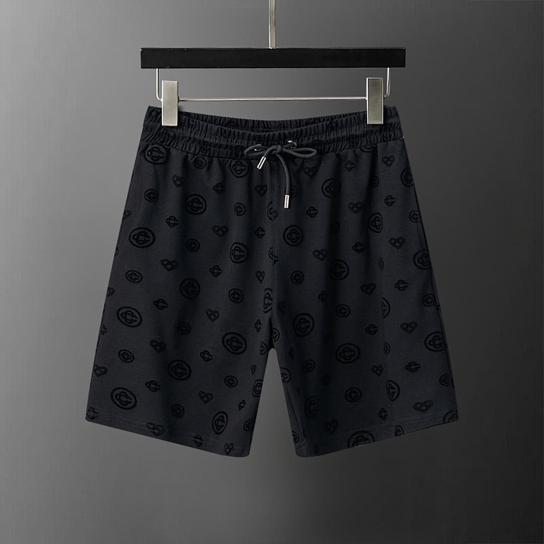 Shorts Casablanca Flocked Monograma - Preto foto 01
