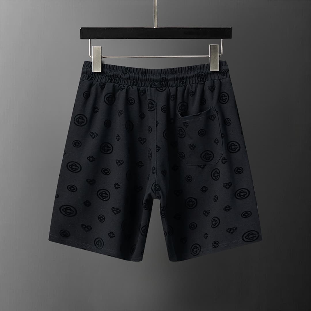 Shorts Casablanca Flocked Monograma - Preto foto 02