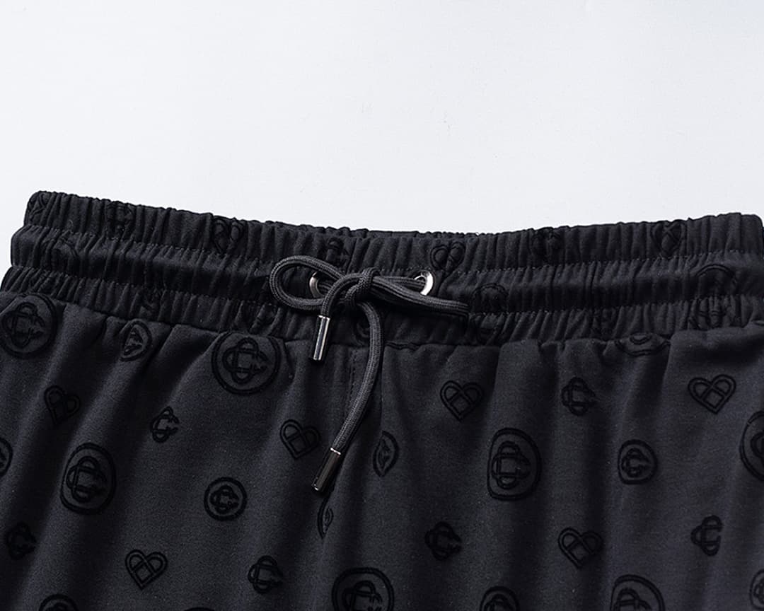 Shorts Casablanca Flocked Monograma - Preto foto 03