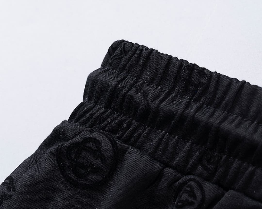 Shorts Casablanca Flocked Monograma - Preto foto 04