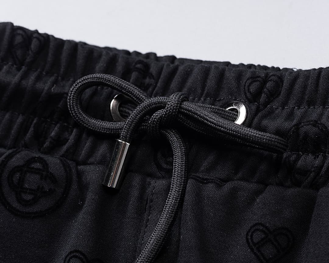 Shorts Casablanca Flocked Monograma - Preto foto 05