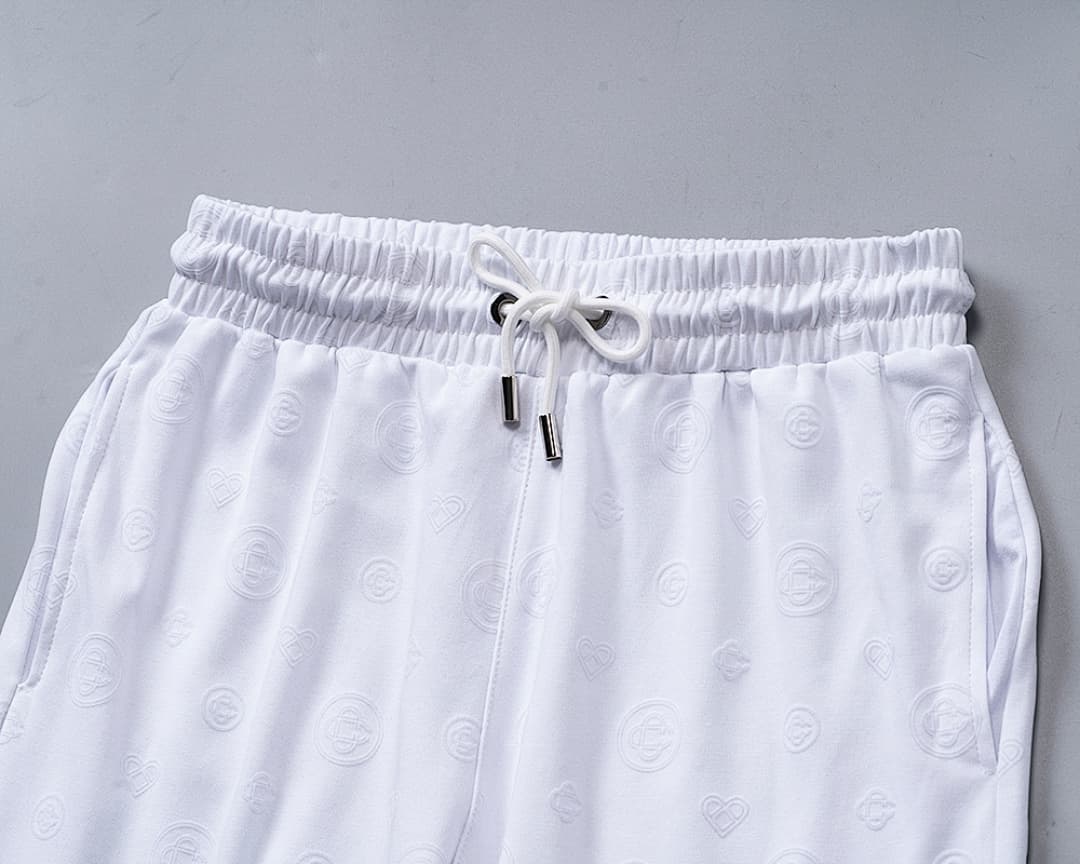 Shorts Casablanca Flocked Monograma - Branco foto 03