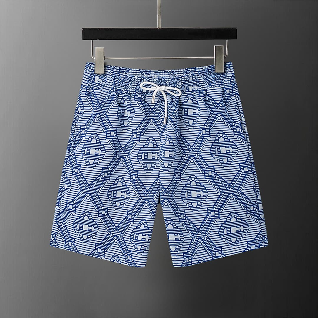 Shorts Casablanca Jacquard Listrado - Azul foto 01