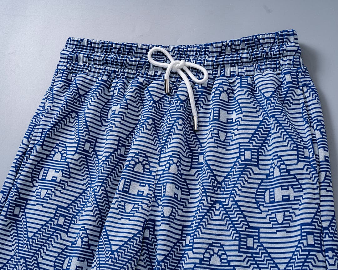 Shorts Casablanca Jacquard Listrado - Azul foto 03