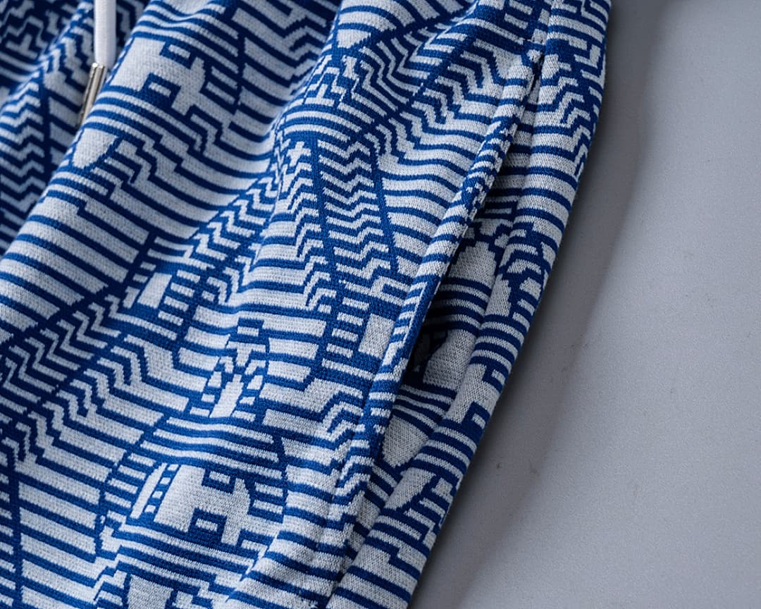 Shorts Casablanca Jacquard Listrado - Azul foto 06