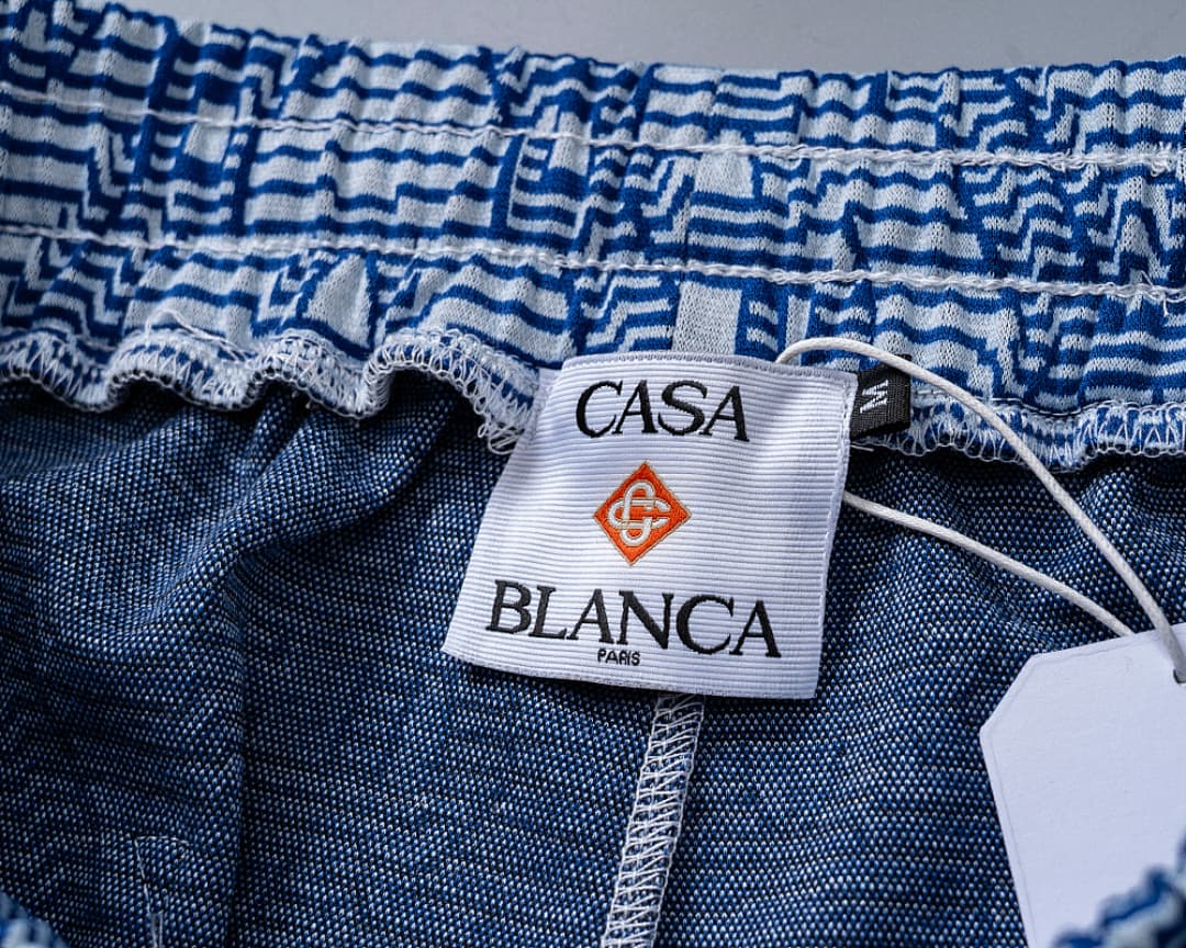 Shorts Casablanca Jacquard Listrado - Azul foto 12