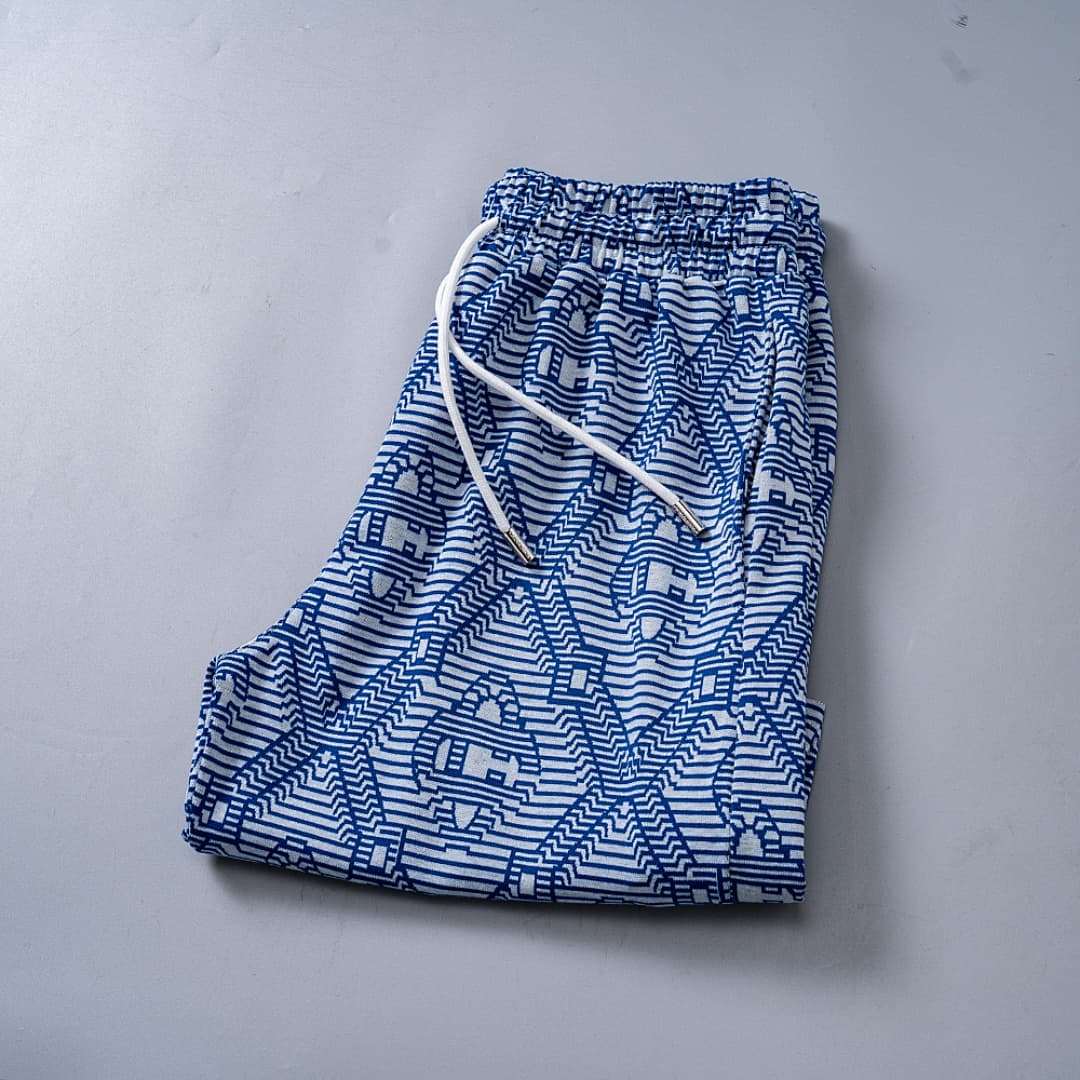 Shorts Casablanca Jacquard Listrado - Azul foto 14