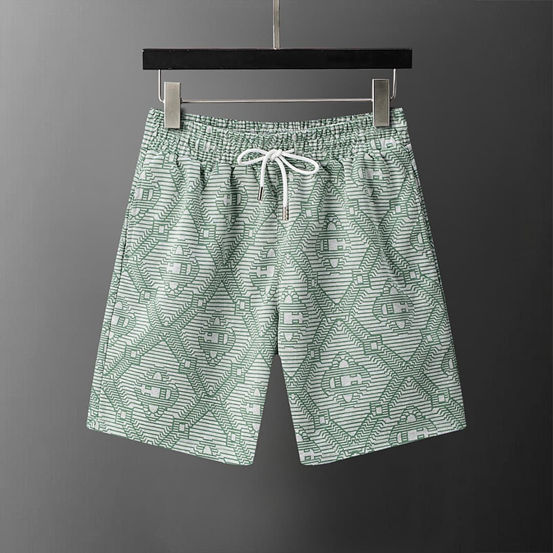 Shorts Casablanca Jacquard Listrado - Verde Claro foto 01