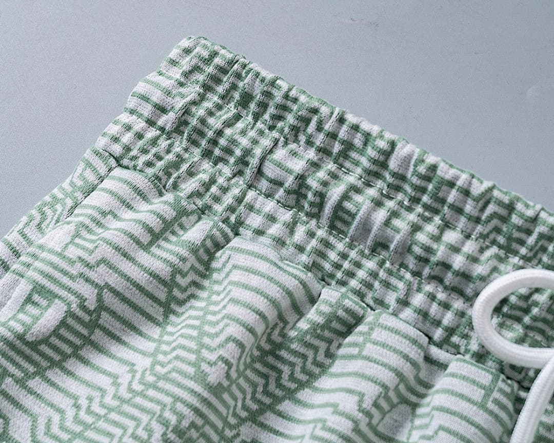 Shorts Casablanca Jacquard Listrado - Verde Claro foto 06