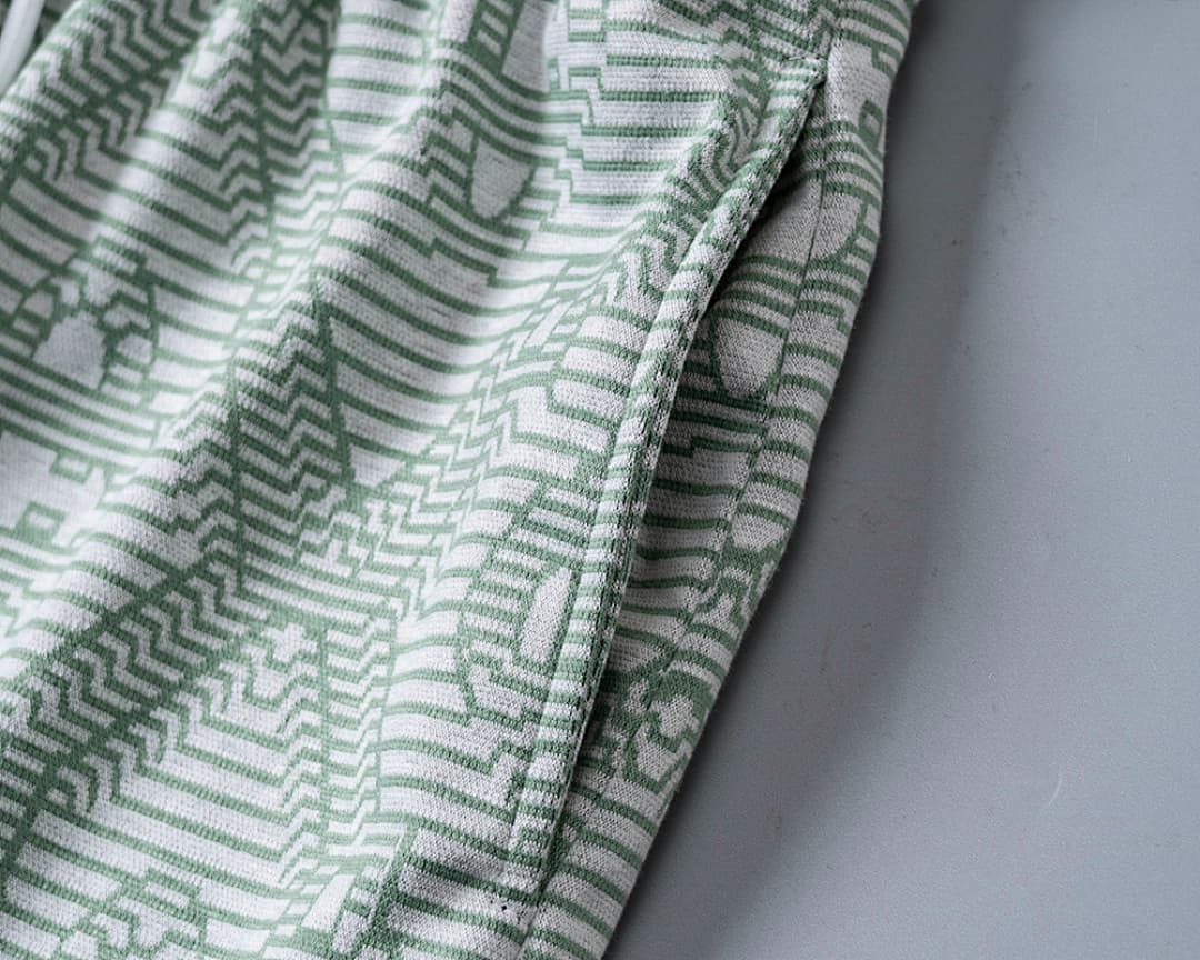 Shorts Casablanca Jacquard Listrado - Verde Claro foto 07