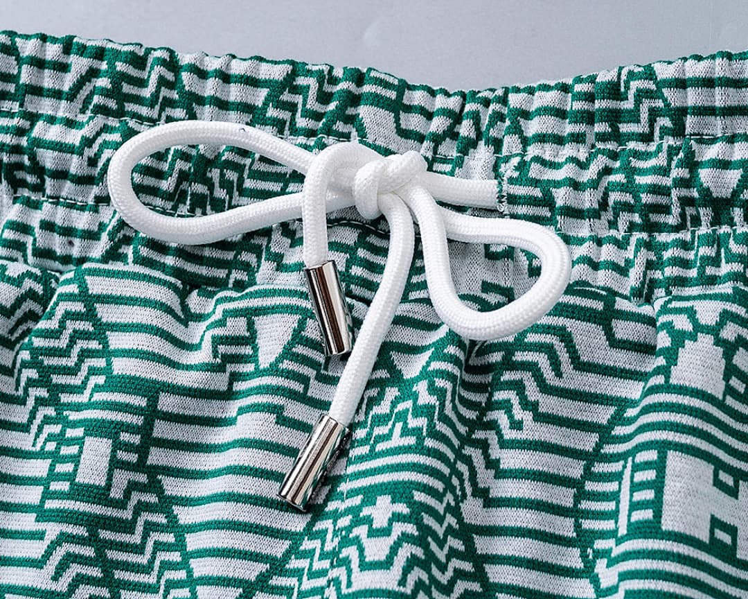 Shorts Casablanca Jacquard Listrado - Verde foto 04