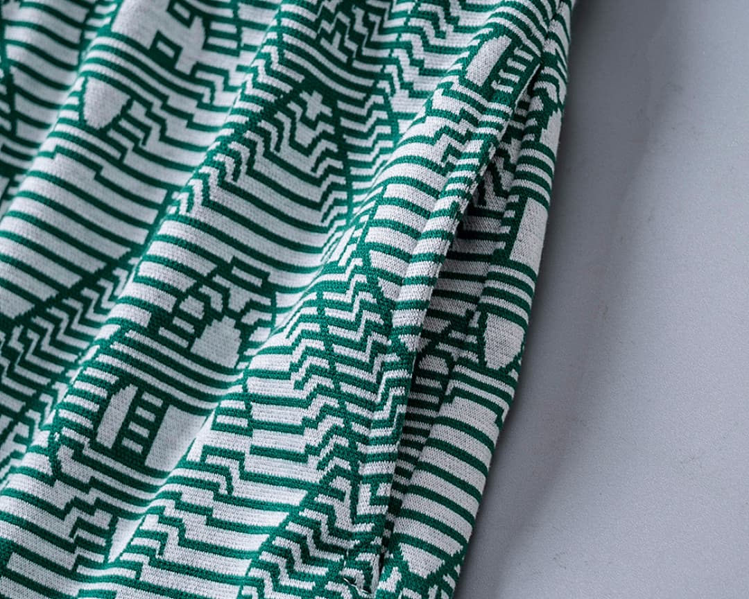 Shorts Casablanca Jacquard Listrado - Verde foto 06