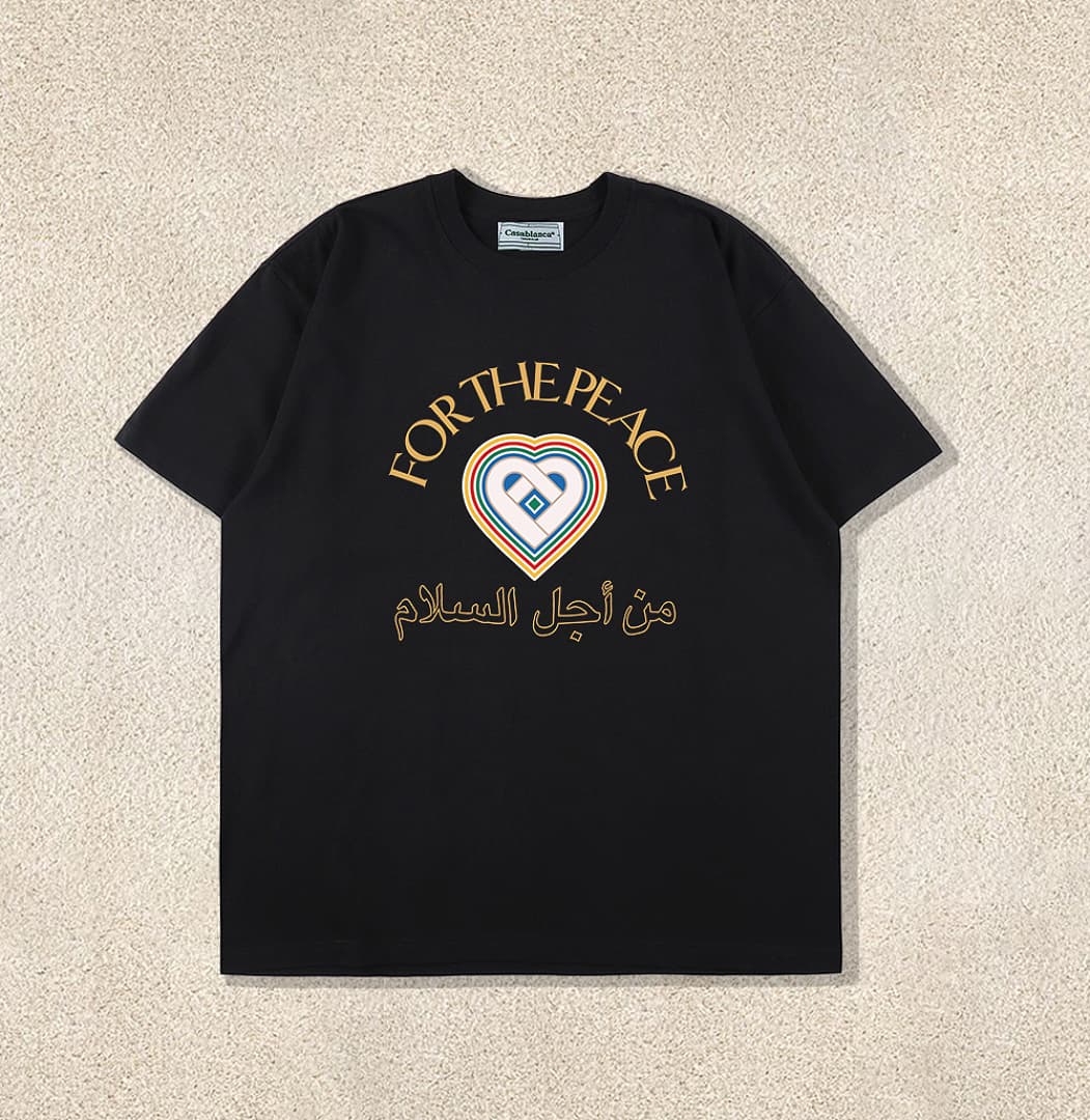 T-Shirt Casablanca For The Peace - Preto foto 01