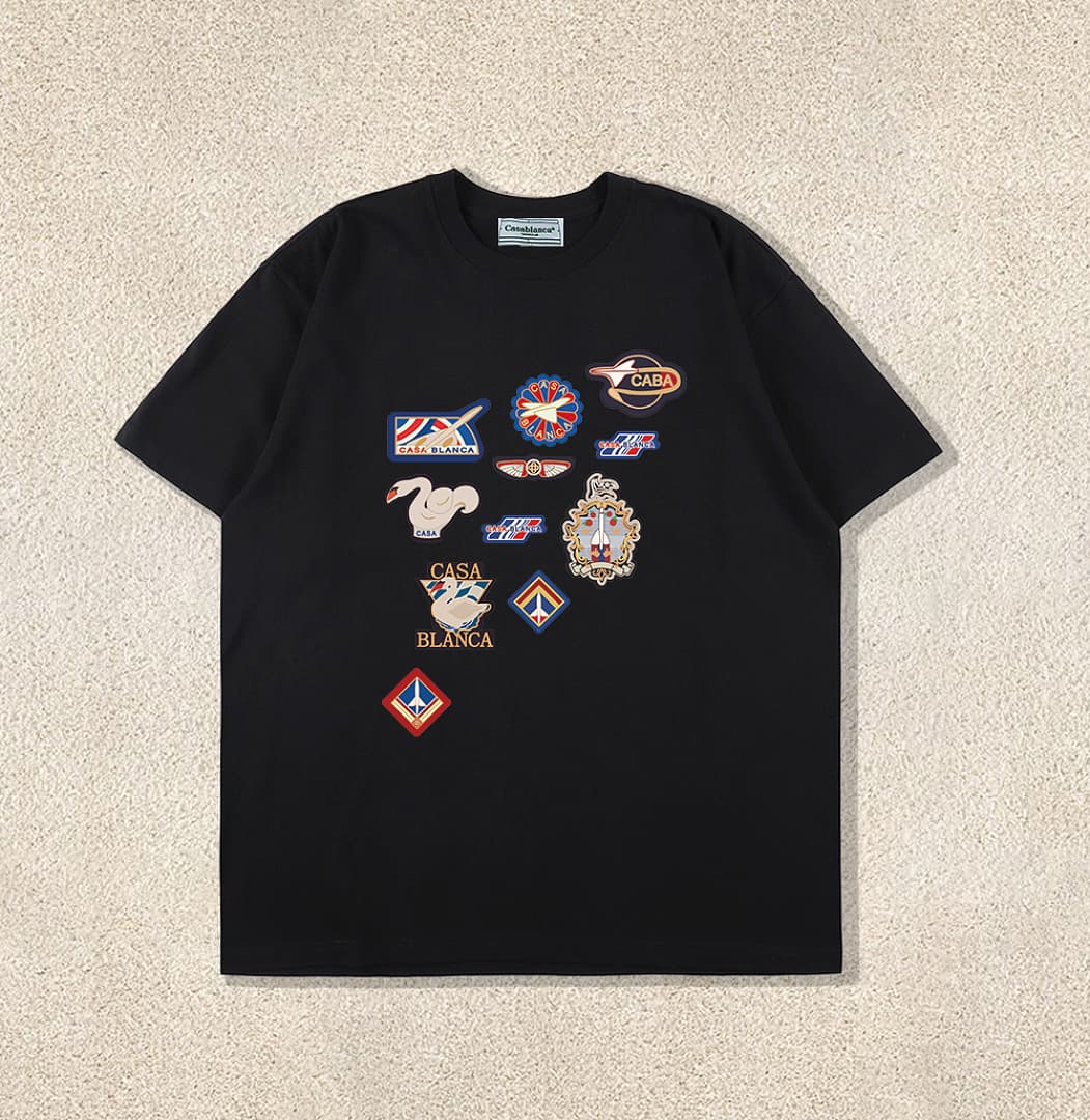 T-Shirt Casablanca Multi Logo - Preto foto 01
