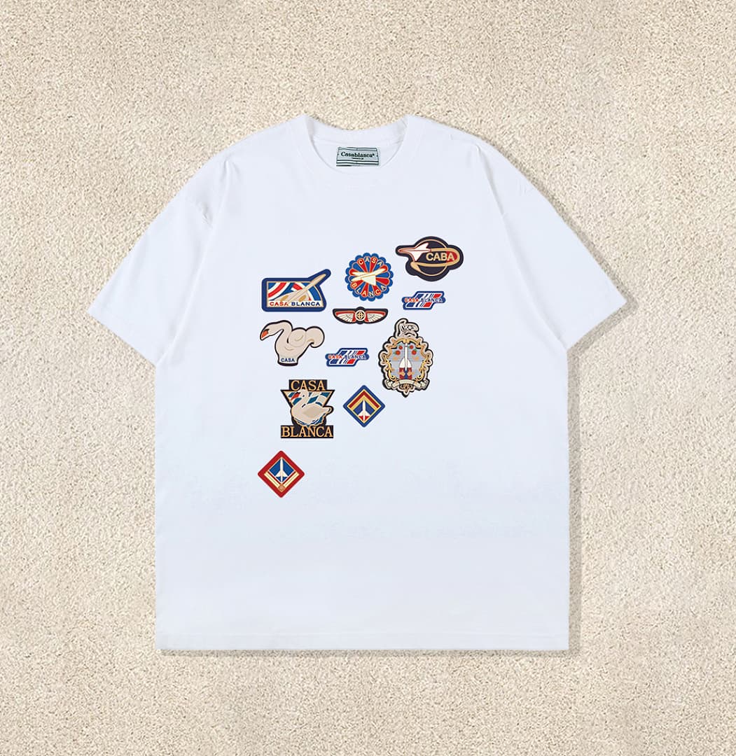 T-Shirt Casablanca Multi Logo - Preto foto 02