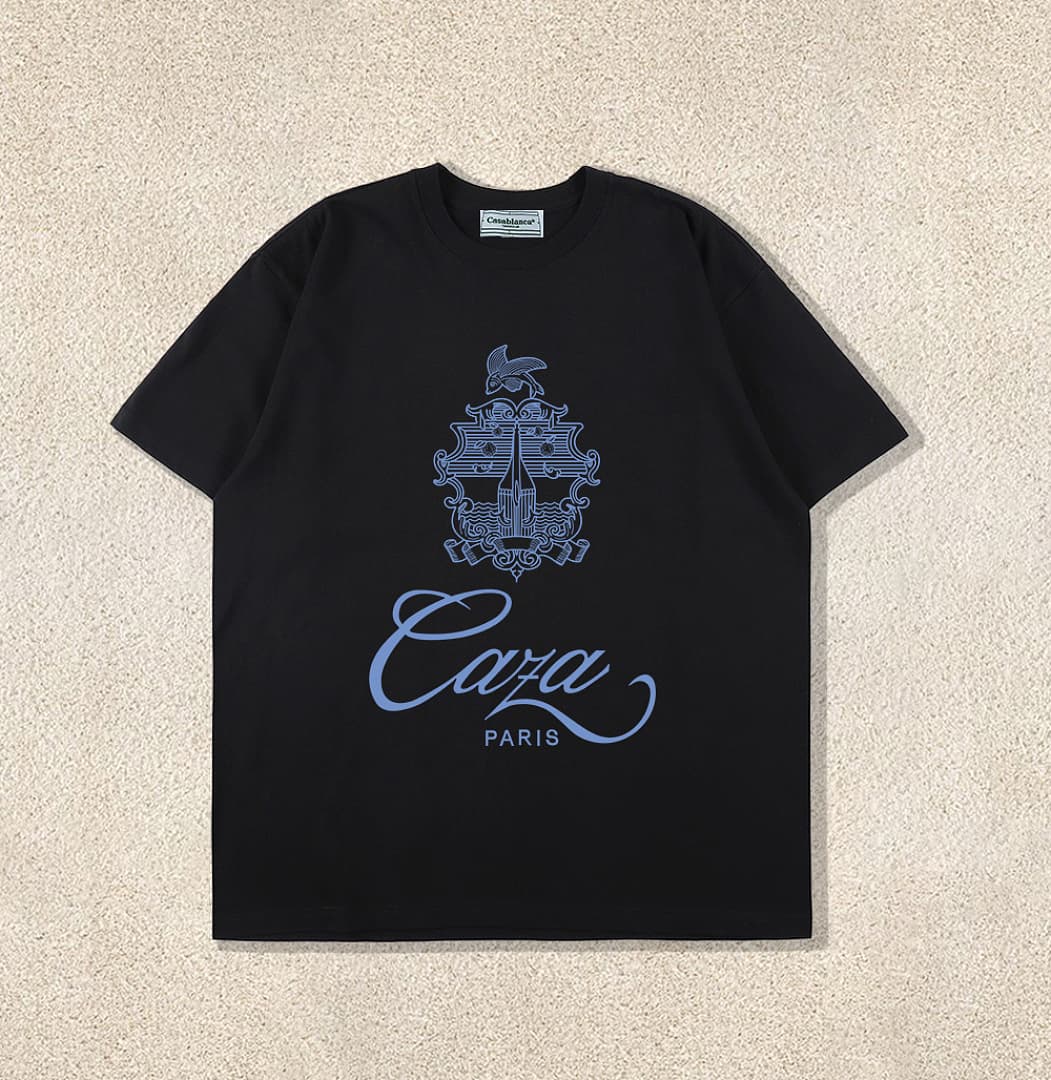 T-Shirt Casablanca Caza Paris - Preto foto 01