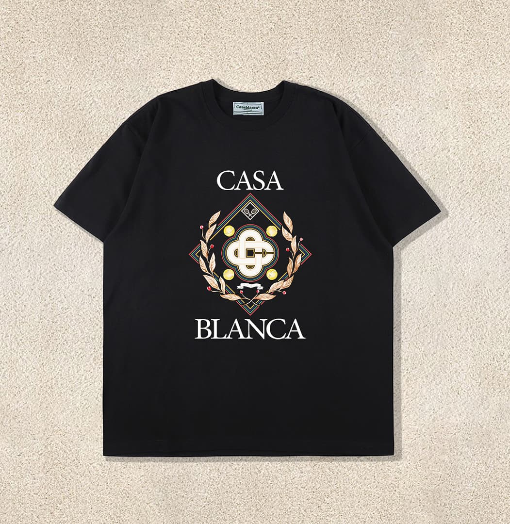 T-Shirt Casablanca Logo Emblema Heráldico - Preto foto 01
