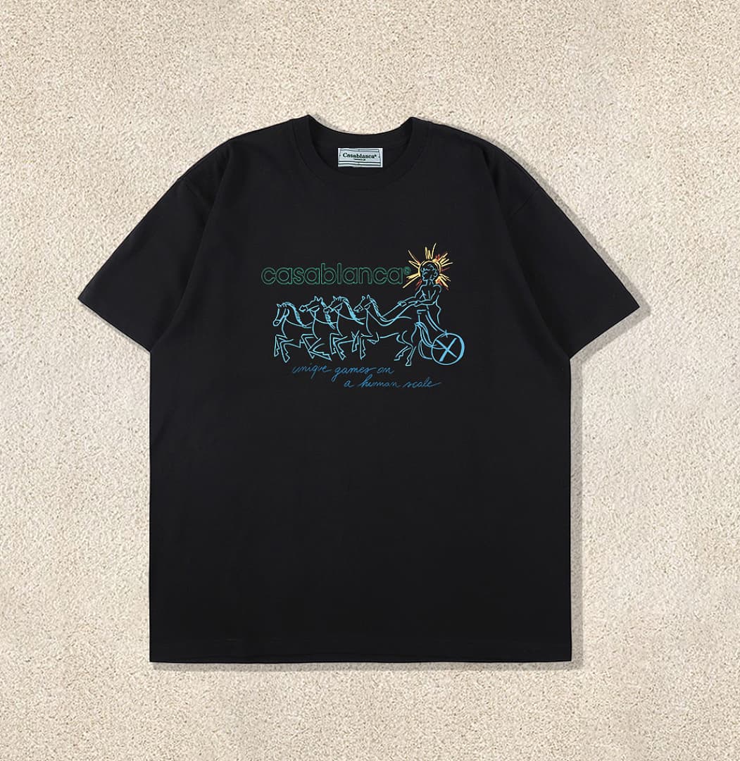 T-Shirt Casablanca Design Gráfico Sol - Preto foto 01
