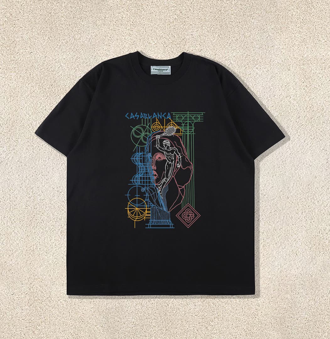 T-Shirt Casablanca Linha Arte Geométrica - Branco foto 02