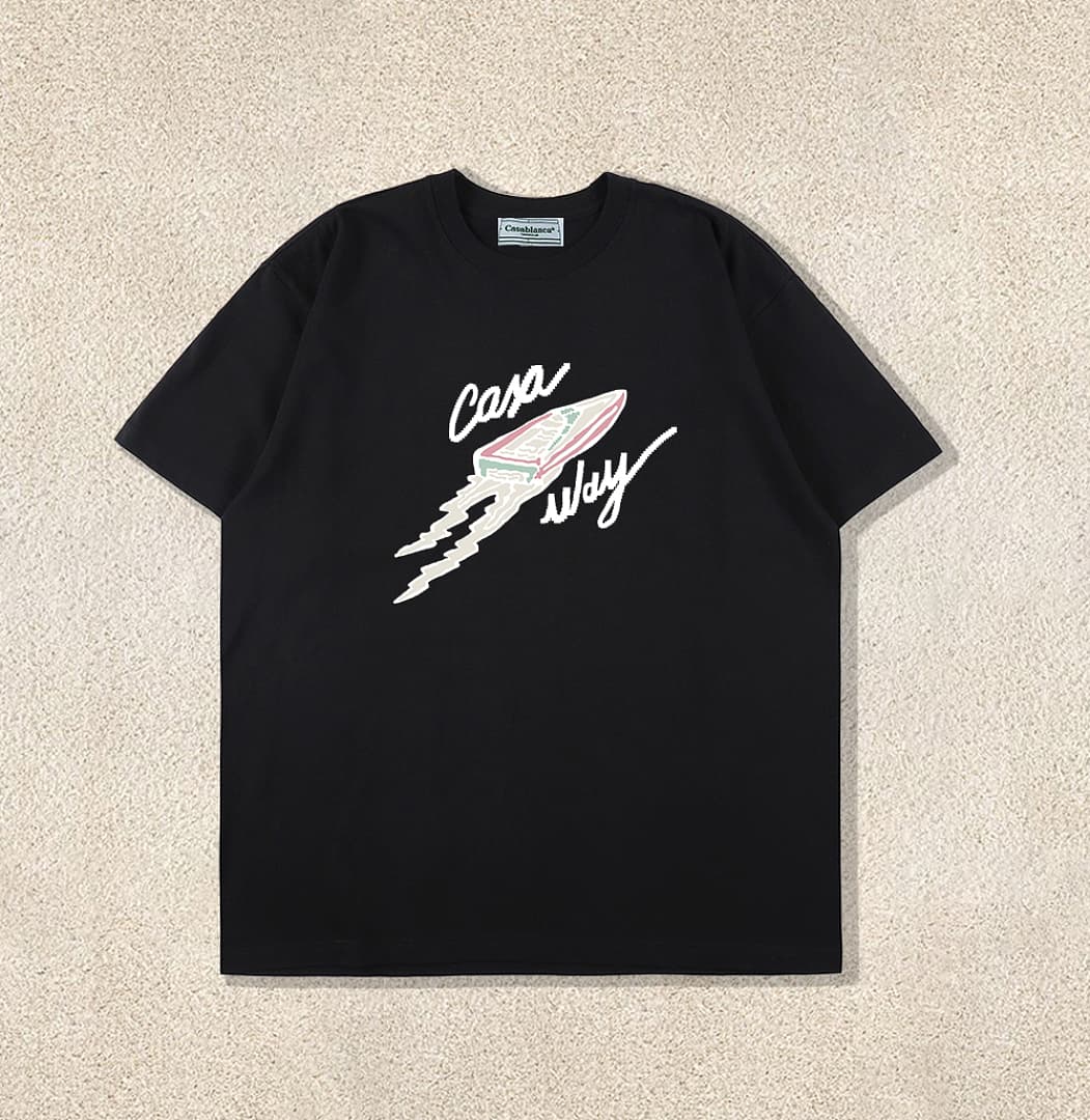 T-Shirt Casablanca Cara Way - Preto foto 01