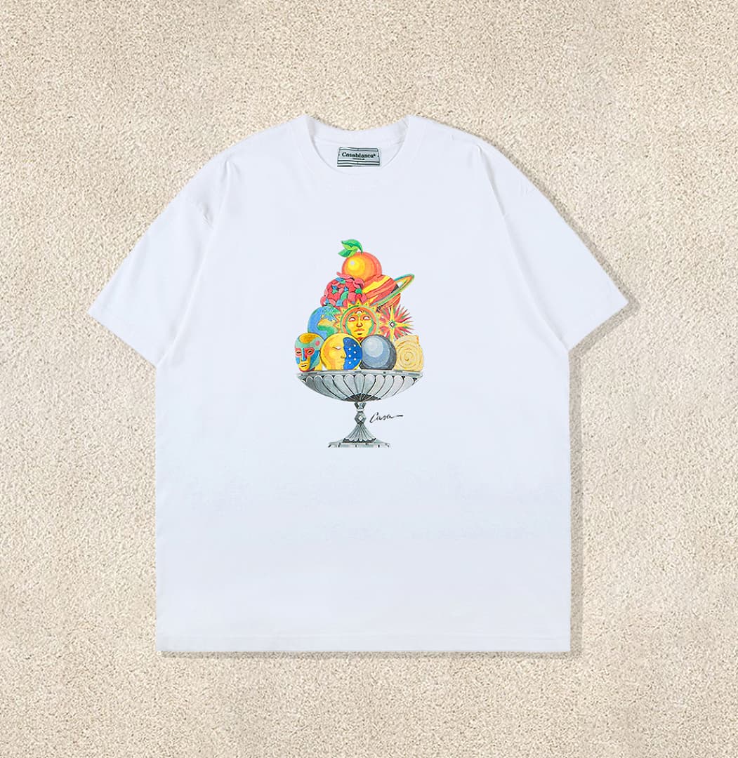 T-Shirt Casablanca Frutas Taça Mágica - Branco foto 01