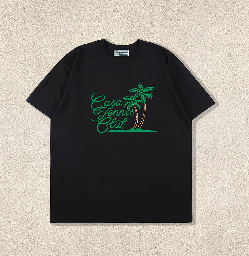 T-Shirt Casablanca Tennis Club - Preto foto 01