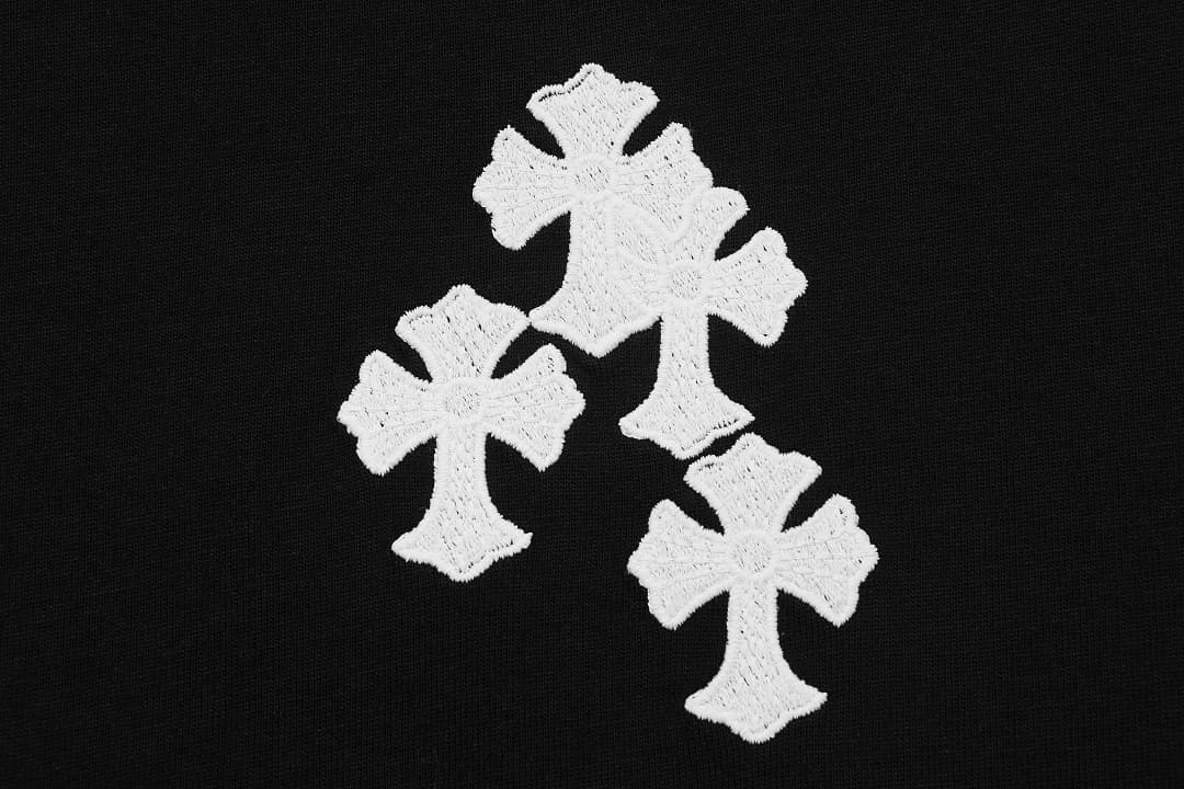 T-Shirt Chrome Hearts Cruz Circular Bordada foto 22