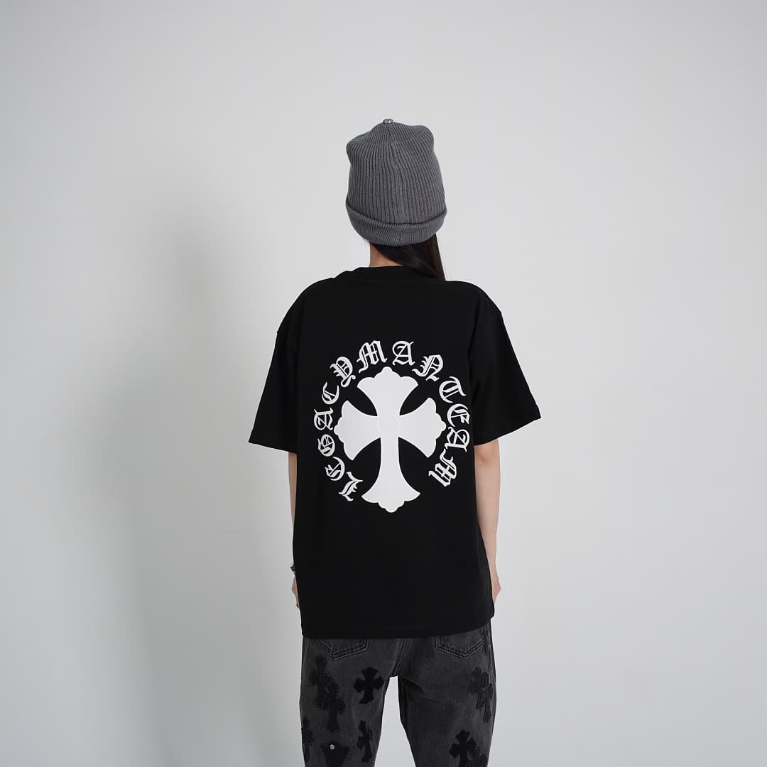 T-Shirt Chrome Hearts Cruz Circular Bordada foto 44