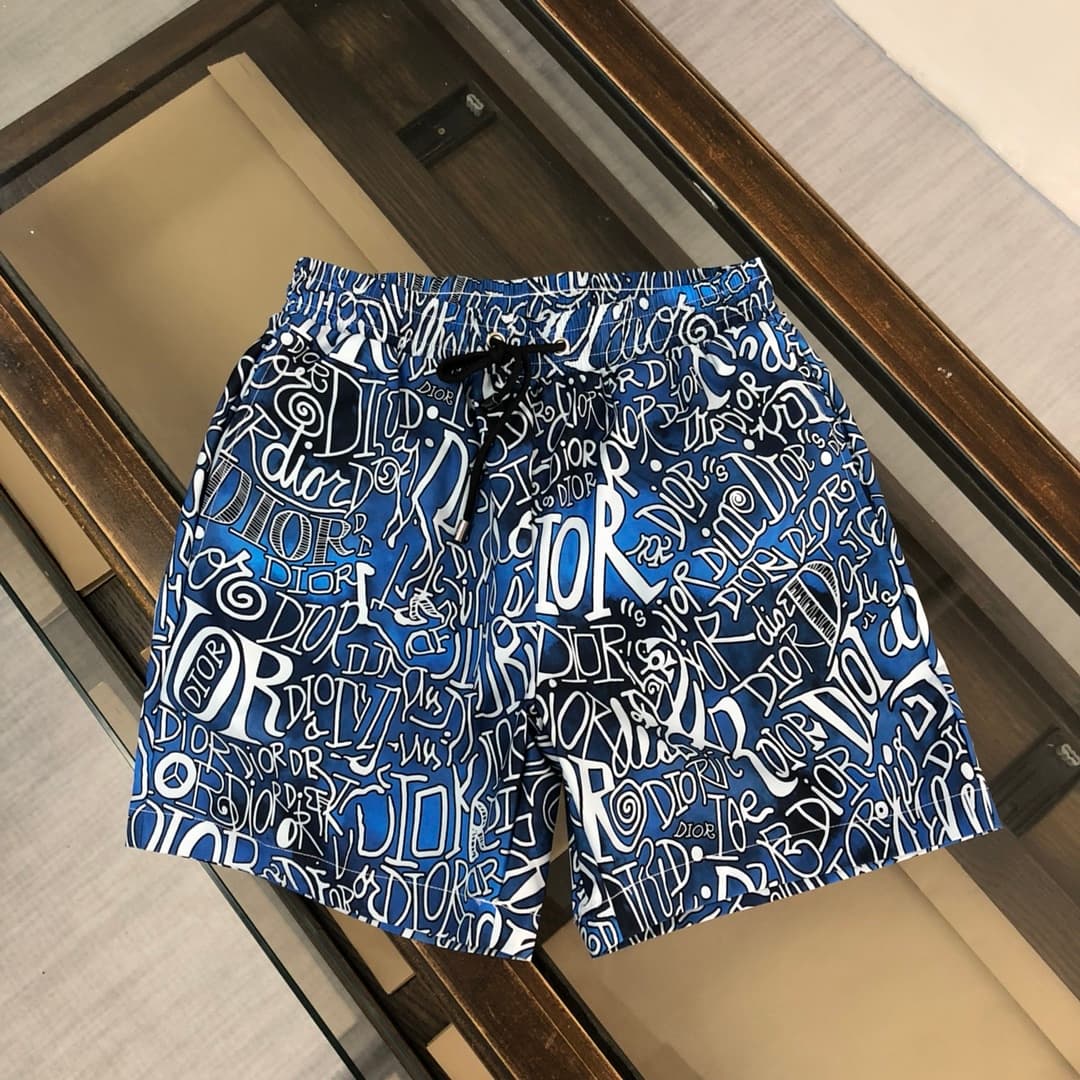 Calções de Praia Dior Azul e Branco foto 01