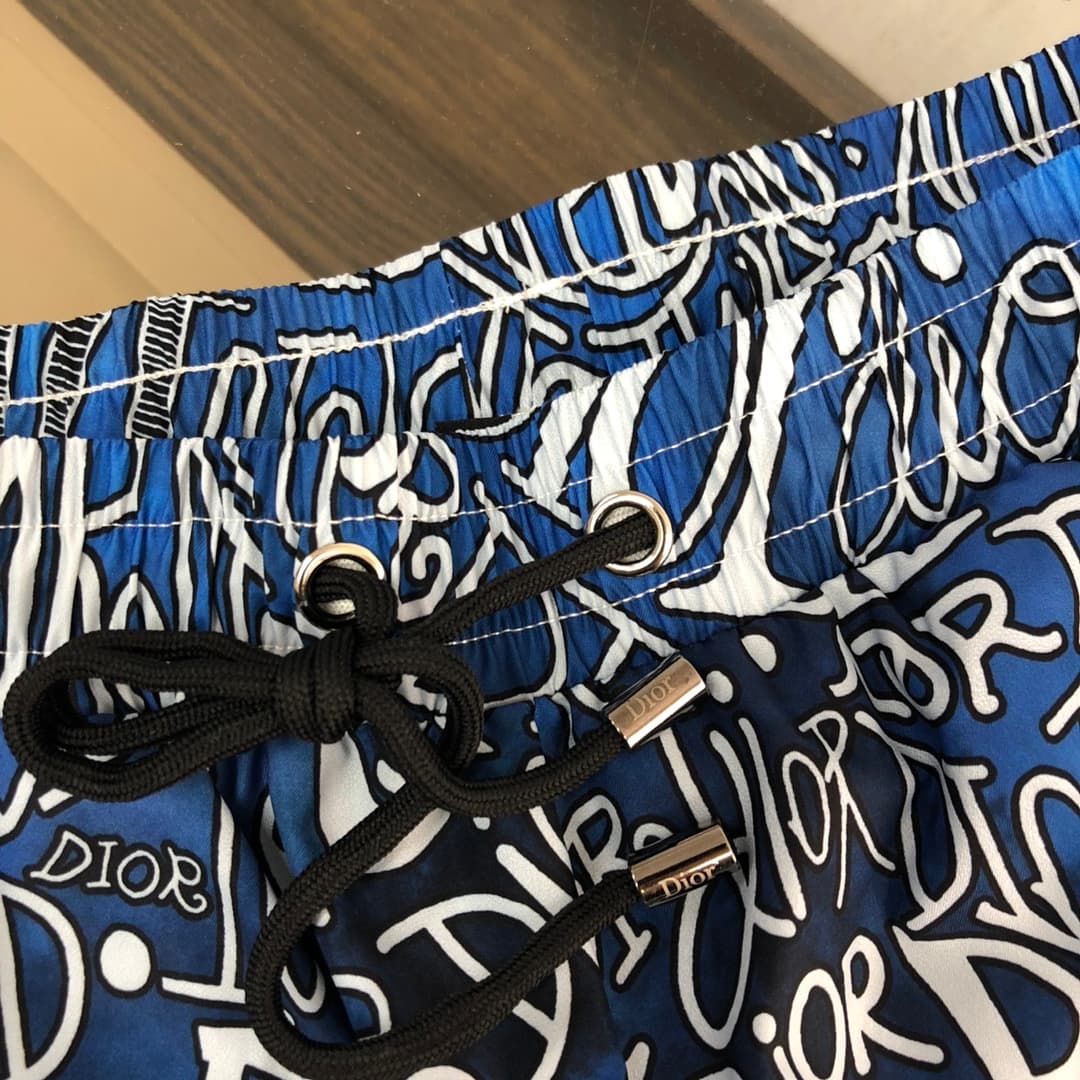 Calções de Praia Dior Azul e Branco foto 03