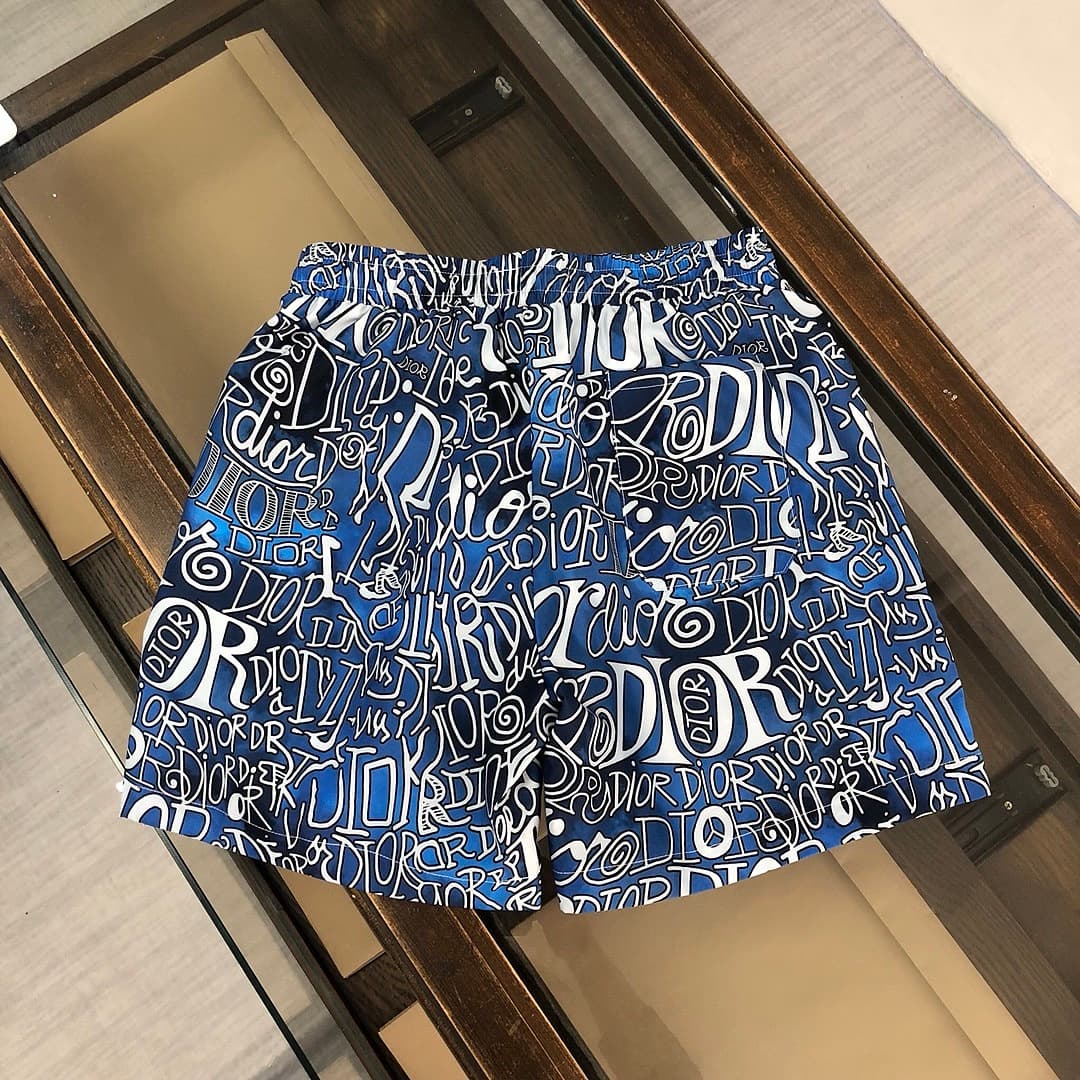 Calções de Praia Dior Azul e Branco foto 08