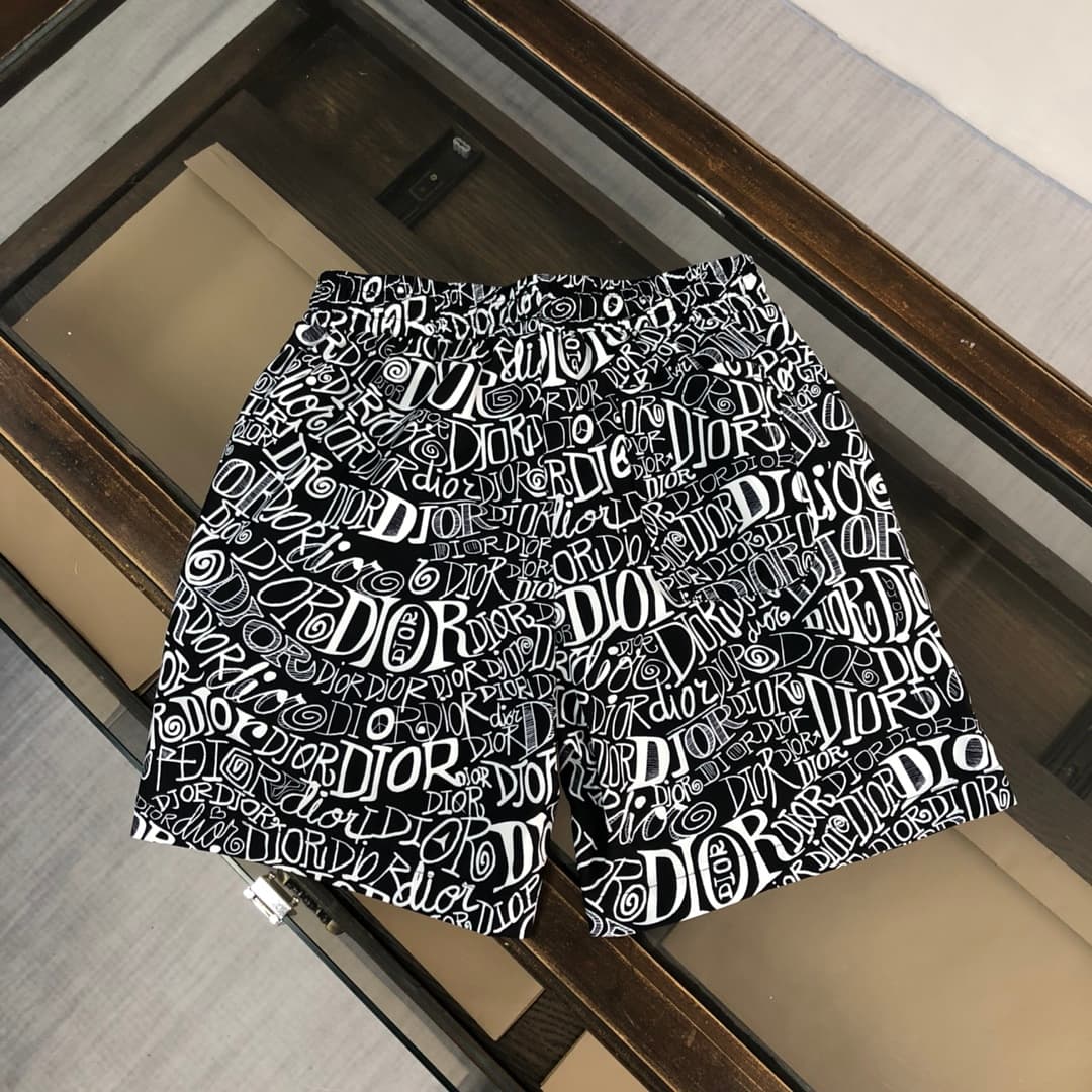 Calções de Praia Dior Monograma Preto e Branco foto 08