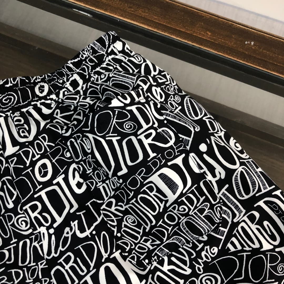 Calções de Praia Dior Monograma Preto e Branco foto 09