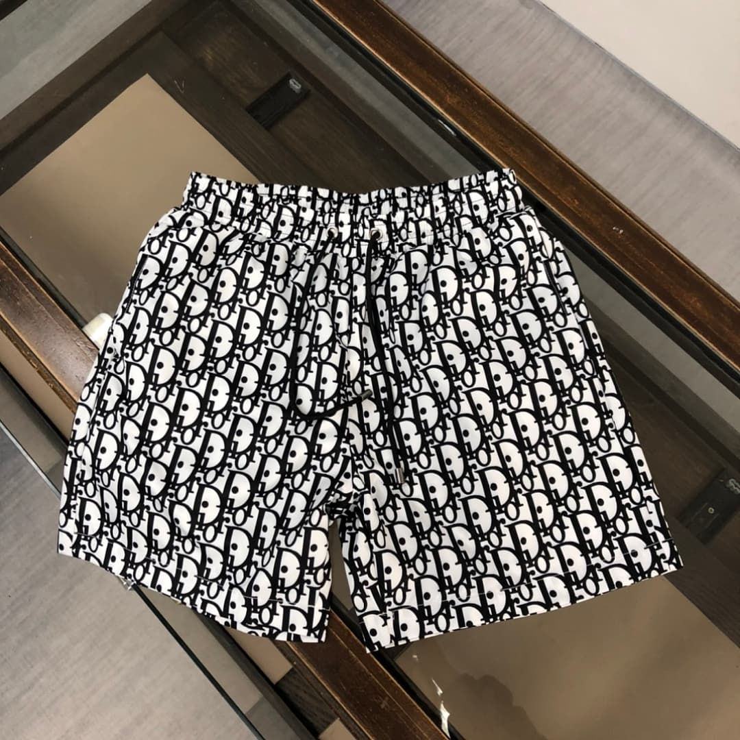 Calções de Praia Dior Monograma Preto-Branco foto 01