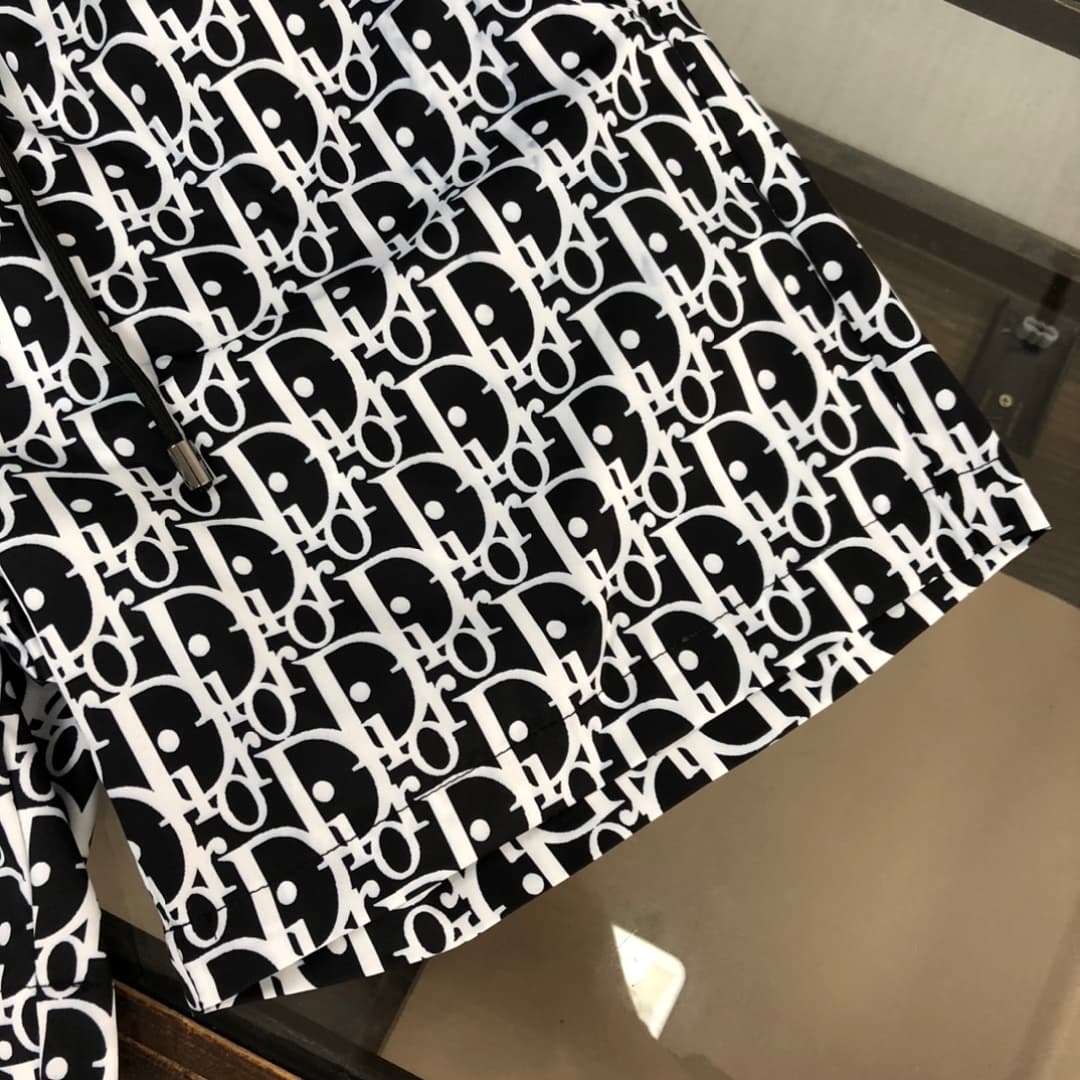 Calções de Praia Dior Monograma Preto-Branco foto 05